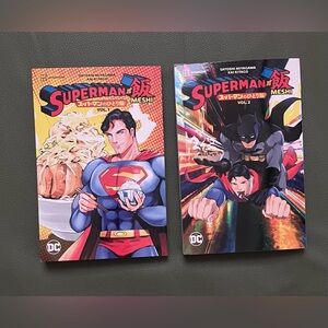 DC Superman and Batman Meshi Comic Set - Red and Blue Covers